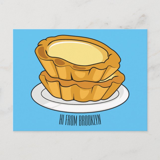 Carte Postale Illustration de la tarte à l'oeuf (Devant)