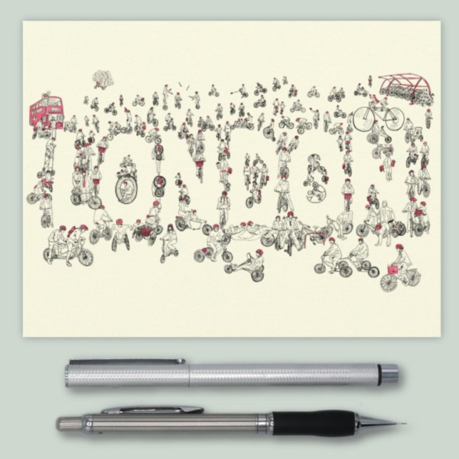 Carte Postale Illustration de la typographie de londres (Créateur téléchargé)