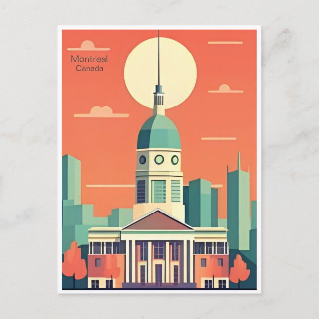 Carte Postale Illustration de la ville touristique vintage de Mo (Devant)