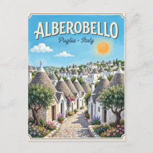 Carte Postale Illustration de l'affiche de voyage vintage d'Albe