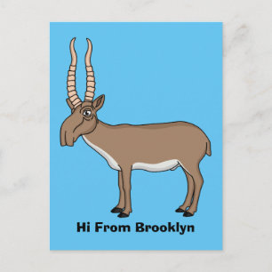 Carte Postale Illustration de l'antilope de Saiga