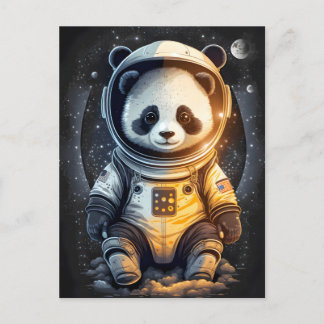 Carte Postale Illustration de l'astronaute Panda Bear