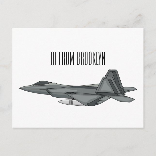 Carte Postale Illustration de l'avion de chasse (Devant)