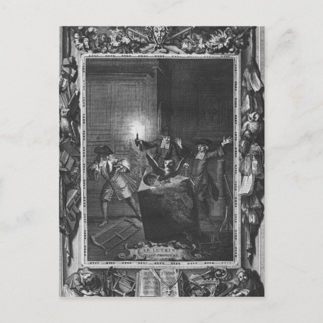 Carte Postale Illustration de "Le Lutrin" par Nicolas (Devant)