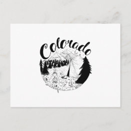 Carte Postale Illustration de l'encre de camping du Colorado