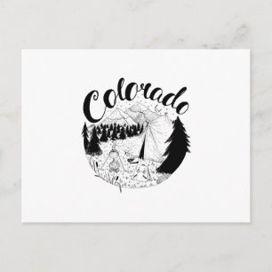 Carte Postale Illustration de l'encre de camping du Colorado