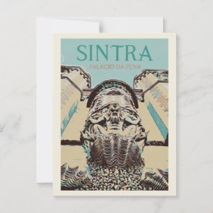 Carte Postale Illustration de l'entrée du palais de Pena, Sintra