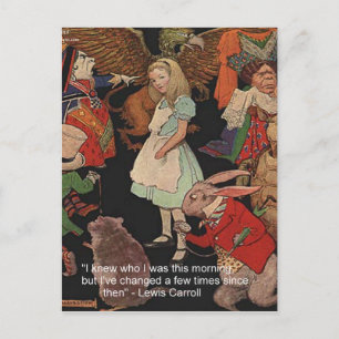 Carte Postale Illustration de Lewis Carroll & Citation sur le Ch