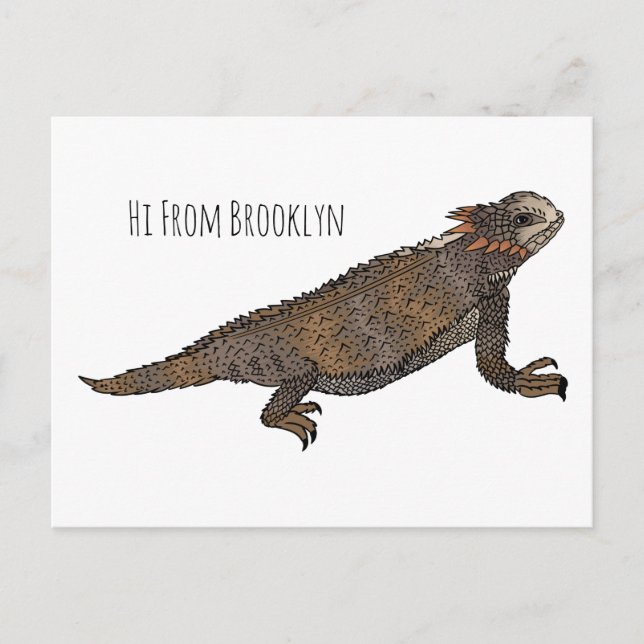 Carte Postale Illustration de lézard à cornes de Regal (Devant)