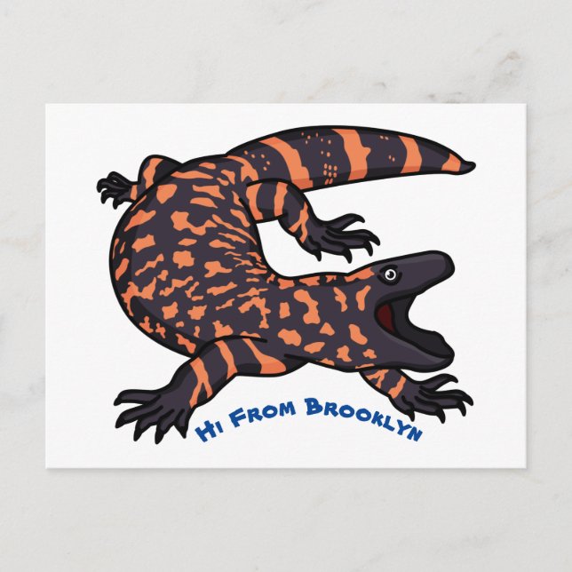 Carte Postale Illustration de lézard géant affamé (Devant)