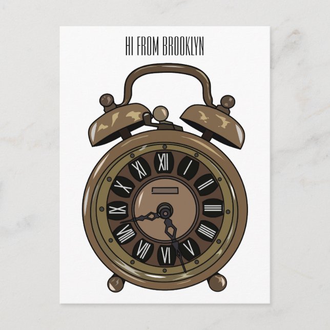 Carte Postale Illustration de l'horloge d'alarme (Devant)