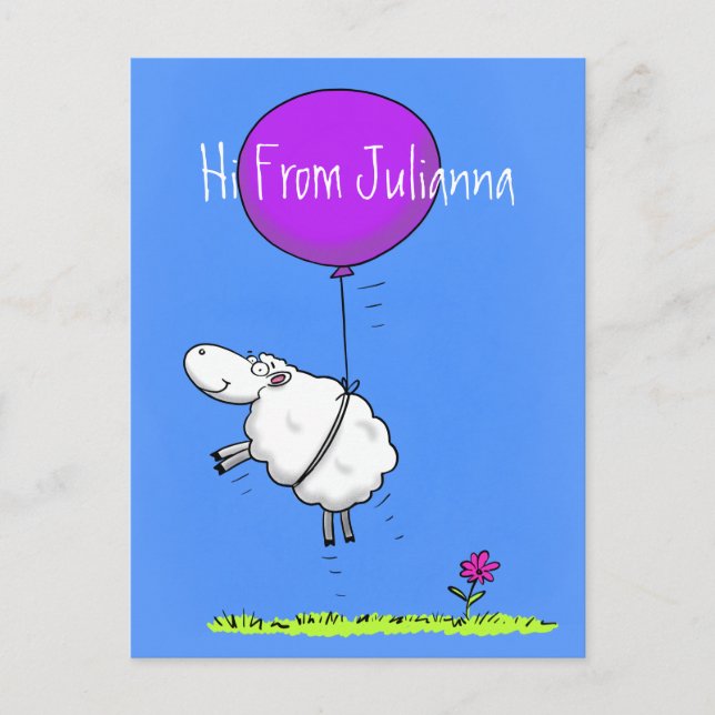 Carte Postale Illustration de l'humour en ballons de mouton mign (Devant)