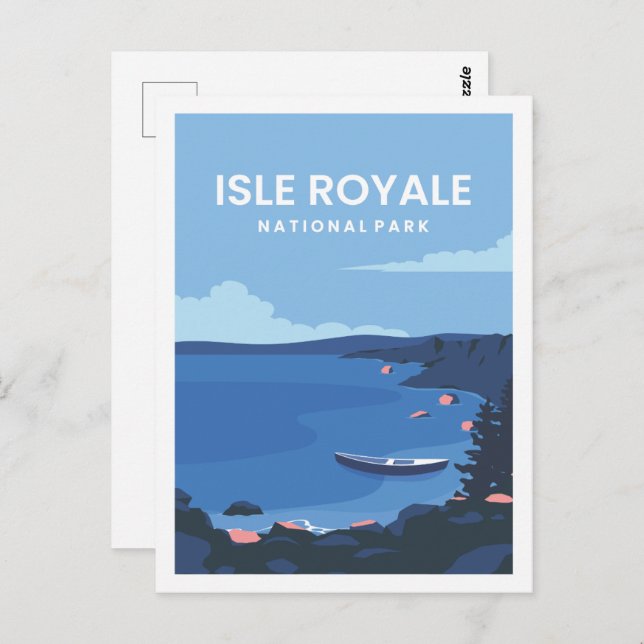 Carte Postale Illustration de l'île Royale (Devant / Derrière)
