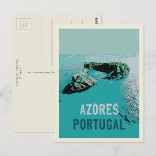 Carte Postale Illustration de l'île volcanique des Açores