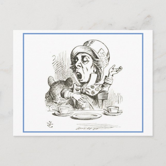 Carte Postale Illustration de Mad Hatter d'Alice au pays des mer (Devant)