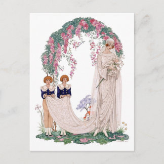 Carte Postale Illustration de mariage Art Nouveau – Mariée vinta