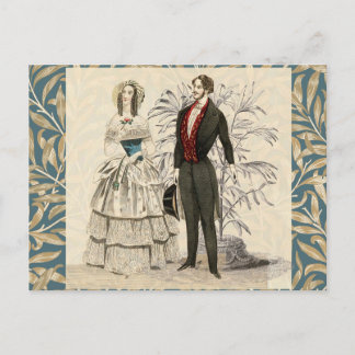 Carte Postale Illustration de mariage victorien vintage 1844