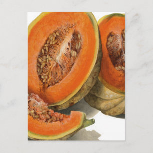 Carte Postale Illustration de melon de cantaloupe coupé