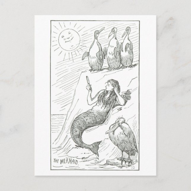 Carte Postale Illustration de Mermaid par Frederick Stuart Churc (Devant)