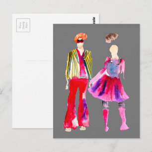 Carte Postale Illustration de mode aquarelle boho