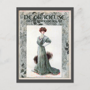 Carte Postale Illustration de mode féminine vintage 1907