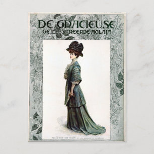 Carte Postale Illustration de mode vintage glamour