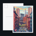 Carte Postale Illustration de New York City USA Art Vintage voya<br><div class="desc">New York City USA Art Vintage illustration du lieu de voyage</div>