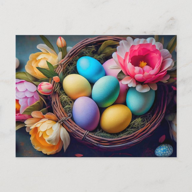 Carte Postale Illustration de Pâques élégante et festive (Devant)