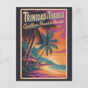 Carte Postale Illustration de paysage de Trinité-et-Tobago Voyag