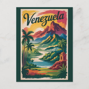Carte Postale Illustration de paysage vénézuélien Art de voyage 