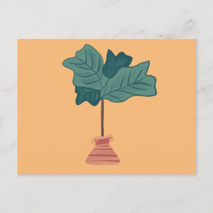 Carte Postale Illustration de plante verte en pot de figuier de