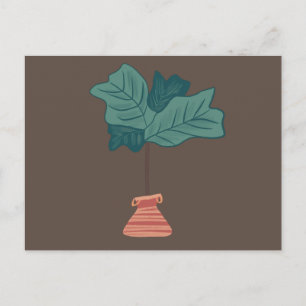 Carte Postale Illustration de plante verte en pot de figuier vio