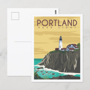 Carte Postale Illustration de Portland Oregon célèbre Travel Pla