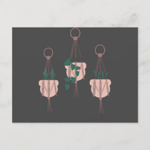 Carte Postale Illustration de pots de plantes suspendus en macra