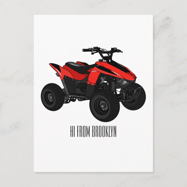 Carte Postale Illustration de Quad bike atv (Devant)