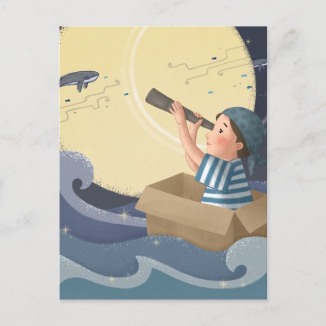 Carte Postale Illustration de rêve de navigation (Devant)