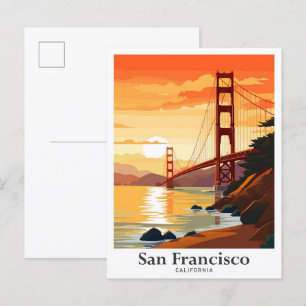 Carte Postale Illustration de San Francisco California Travel