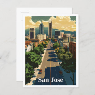 Carte Postale Illustration de San Jose California Vintage voyage