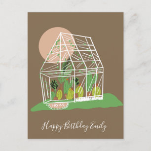 Carte Postale Illustration de serre pour amateurs de plantes mig