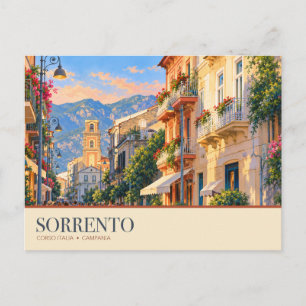 Carte Postale Illustration de Sorrento Corso Italia Campanie