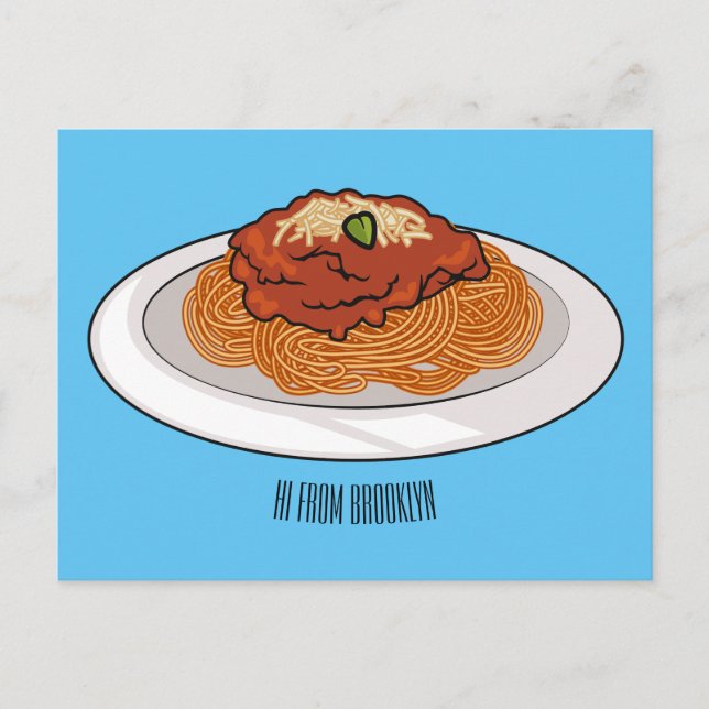 Carte Postale Illustration de Spaghetti (Devant)