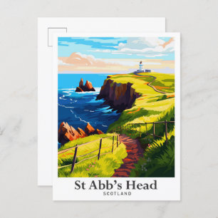 Carte Postale Illustration de St Abb's Head Scotland Vintage voy