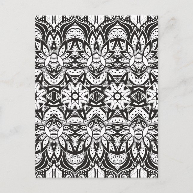 Carte Postale Illustration de style tribal inspirée (Devant)