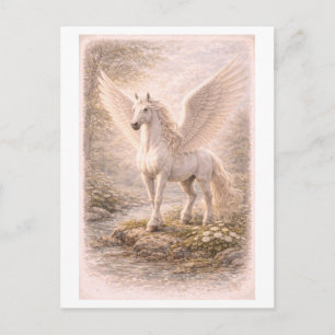 Carte Postale Illustration de style vintage de Pégase (série Myt