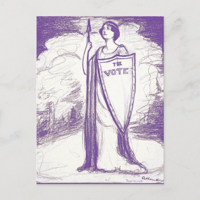 Carte Postale Illustration de Suffragette par Nina Allender (Devant)