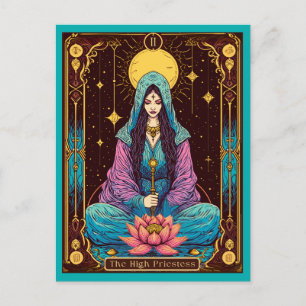 Carte Postale Illustration de Tarot, la Grande Prêtresse