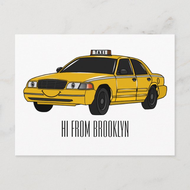 Carte Postale Illustration de taxi (Devant)