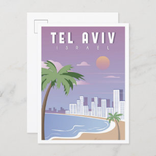 Carte Postale Illustration de Tel Aviv Israel Vintage voyage