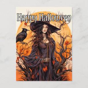Carte Postale Illustration de témoin   Bonne Halloween