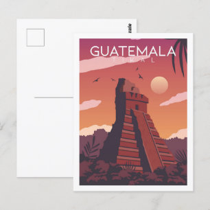 Carte Postale Illustration de Tikal Guatemala célèbre Travel Pla